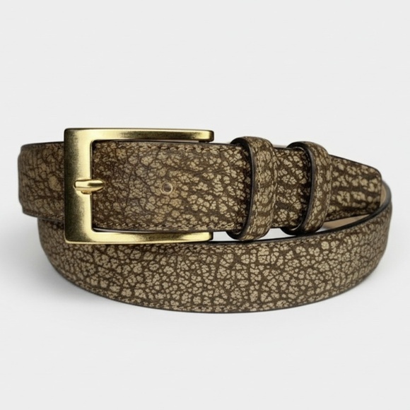 Maison Koly X Enzo Bonafe Cavalier Belt Gold Buckle Beige Bison suede Leather - Picture 2 of 3